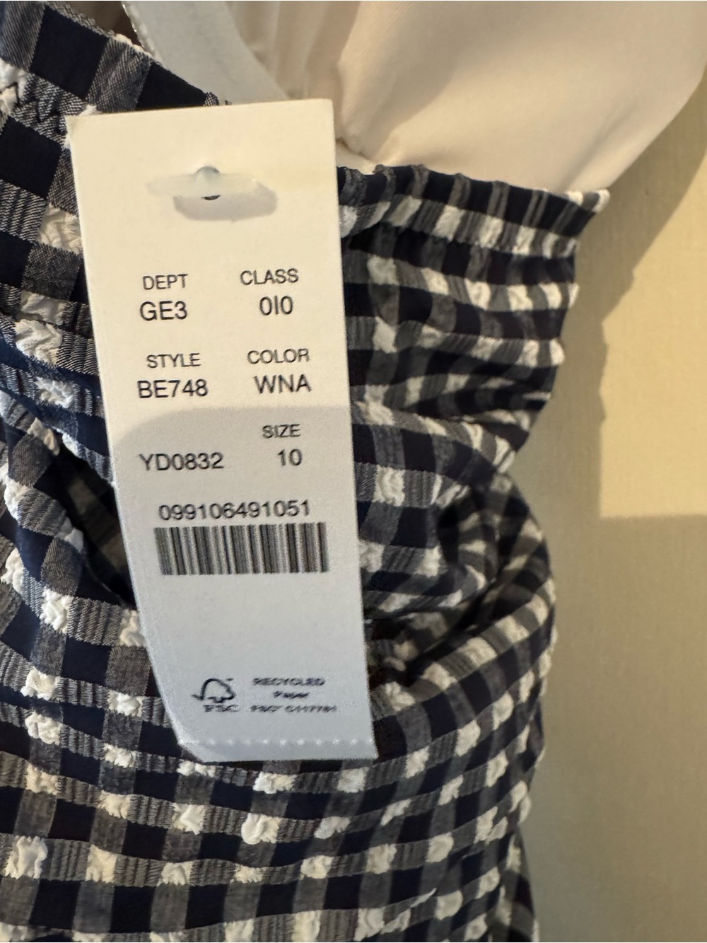 J. Crew Gingham Swim Dress size 10 NWT - Picture 4 of 9